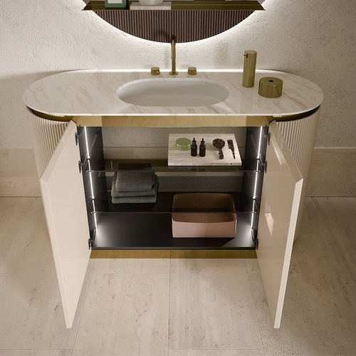 Bathroom vanities cabinerts in beige lacquered wood