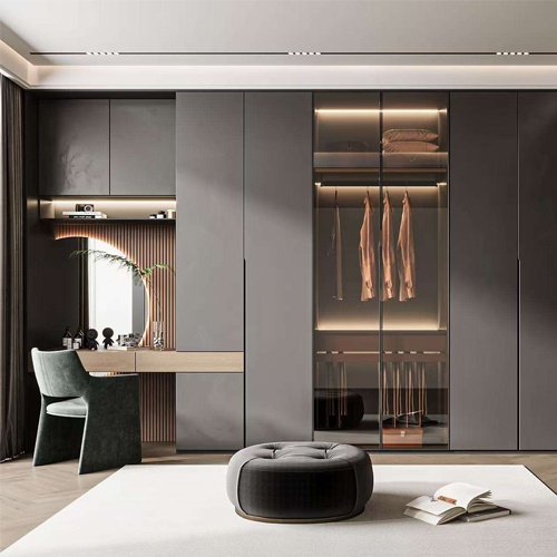 Customizable Modern Bedroom Furniture Luxurious Metal Wardrobe with Adjustable Glass Aluminum Structure Home Furnishing