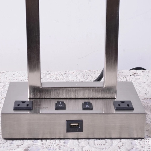 Hotel Table Lighting with Convenient Outlet and USB Port