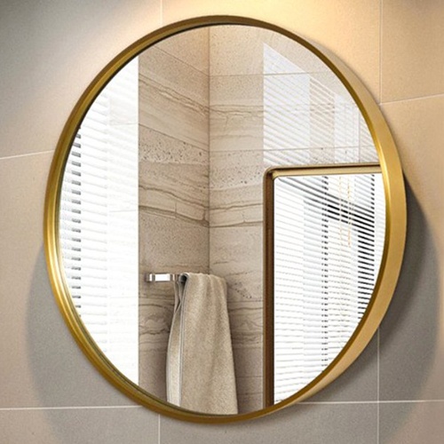 Round vanity mirror with bronze stainless stee frame