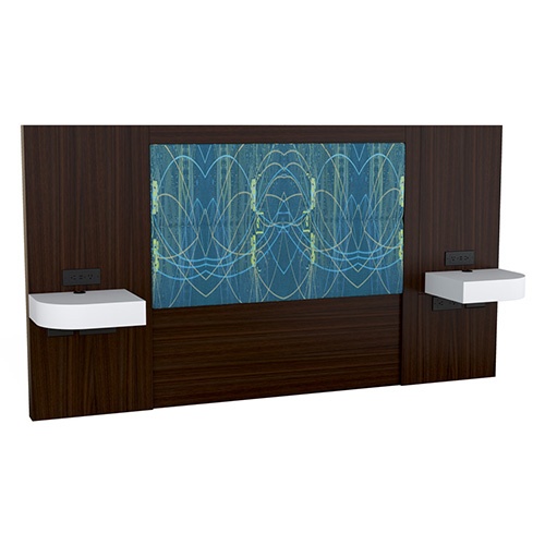 Upholstered Headboard with Wood Base and Frame in Hampton Inn and Suites