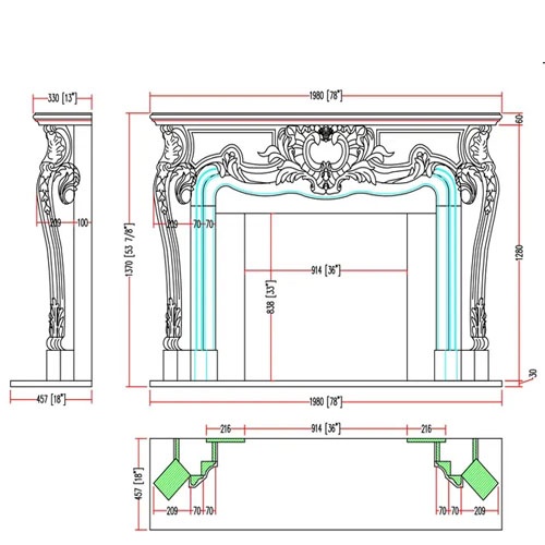 custom natural stone fireplace surround for luxury living room USA