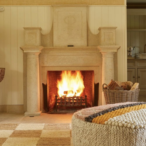 luxury limestone fireplace mantel for hotel lobby