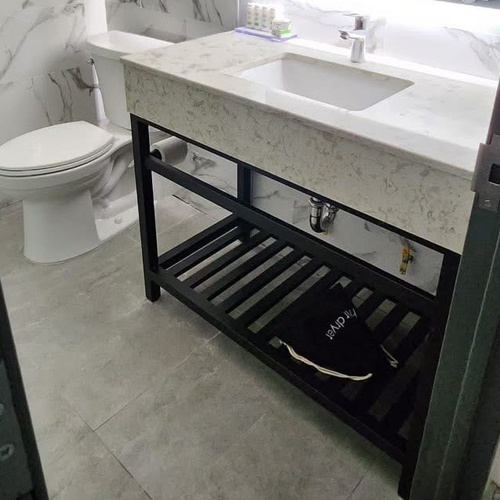 metal vanity with stone top for budget hotel and motel