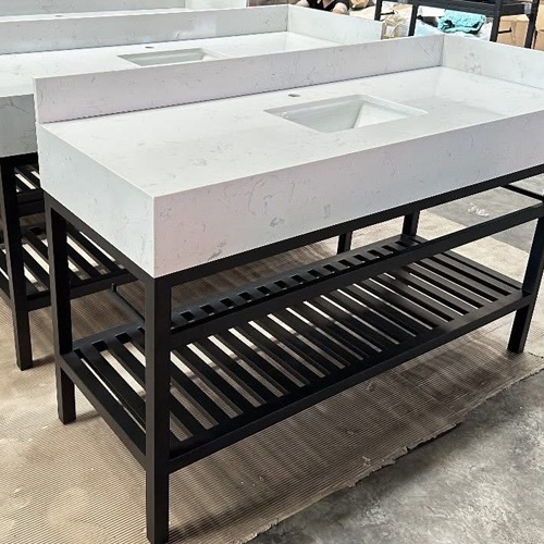 metal vanity with stone top for budget hotel and motel