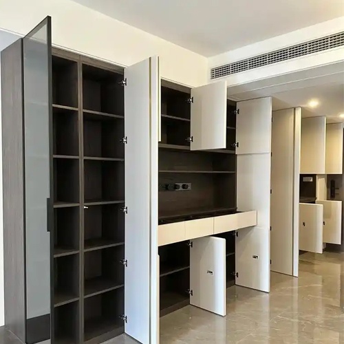 modern closet with wardrobe accessories