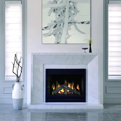 natural stone fireplace surround for hotel lobby