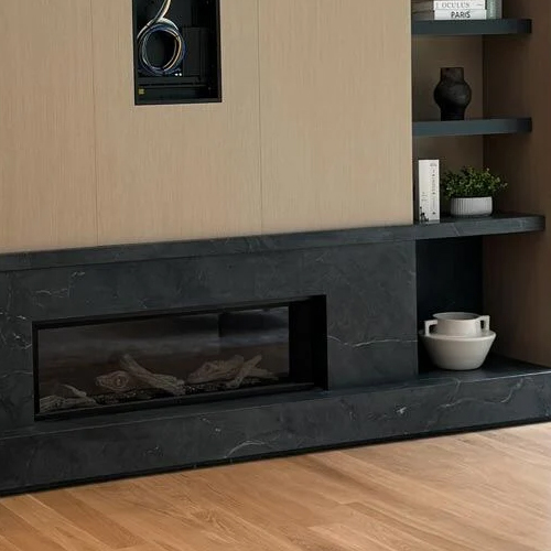 Modern Stone Fireplace Designs by Marble and Granite Slabs