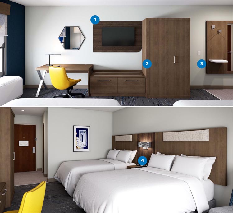 holiday inn express guestroom key design features