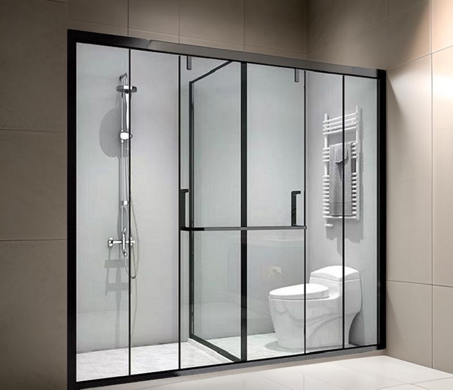 bathroom and shower glass partition