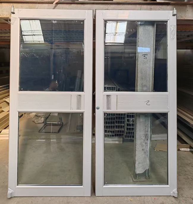 storefront door with intermediate rail 