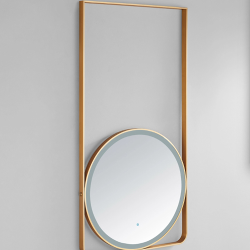 brushed gold finish stainless steel frame mirror