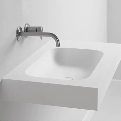 wall mounted corian bathroom vanity top and integrated basin