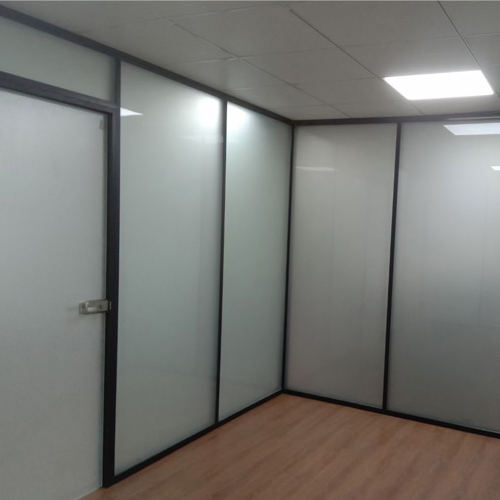 fully frosted interlayer laminated glass for commercial office partition system