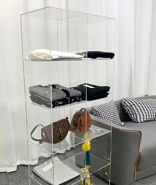 acrylic glass storage open cabinet