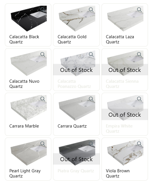 bathroom vanity quartz top