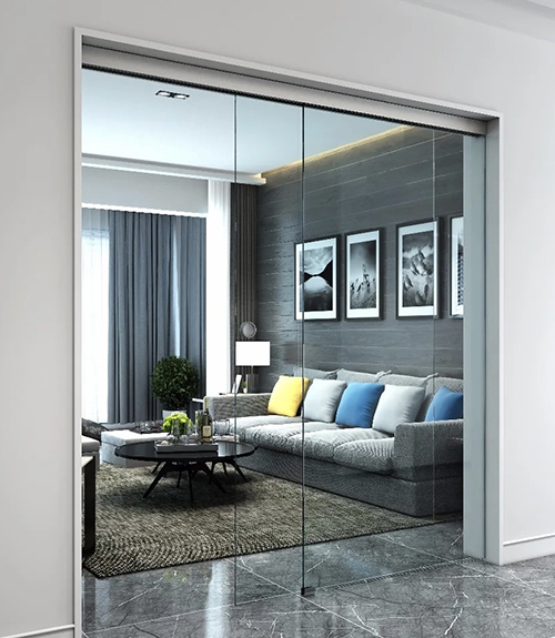 frameless modern interior glass wall divider