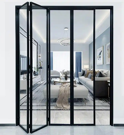 modern aluminum glass folding interior wall partition and door