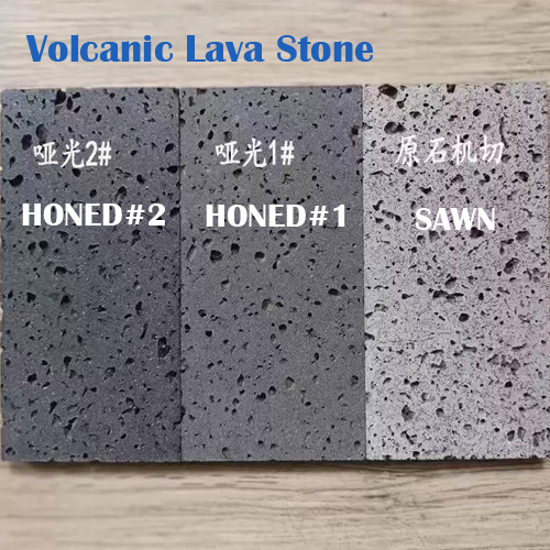 volcanic lava stone sawn and honed finish