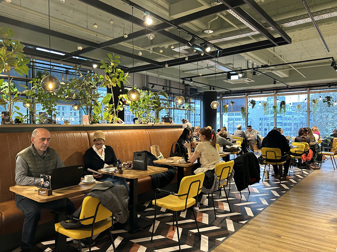 table and chair in thalia flagship store