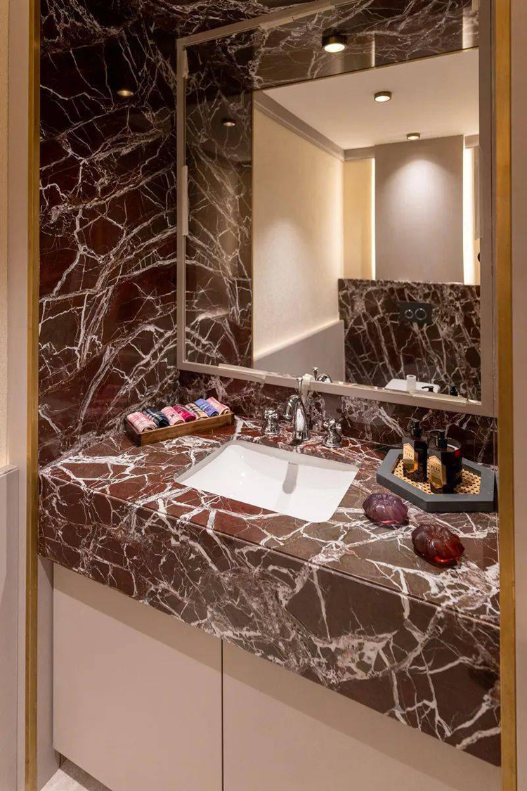 marble rosso levanto from Italy for bathroom application