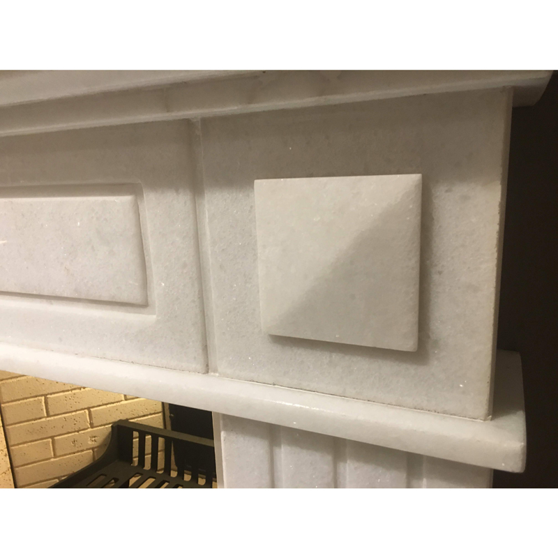 crystal white marble fireplace