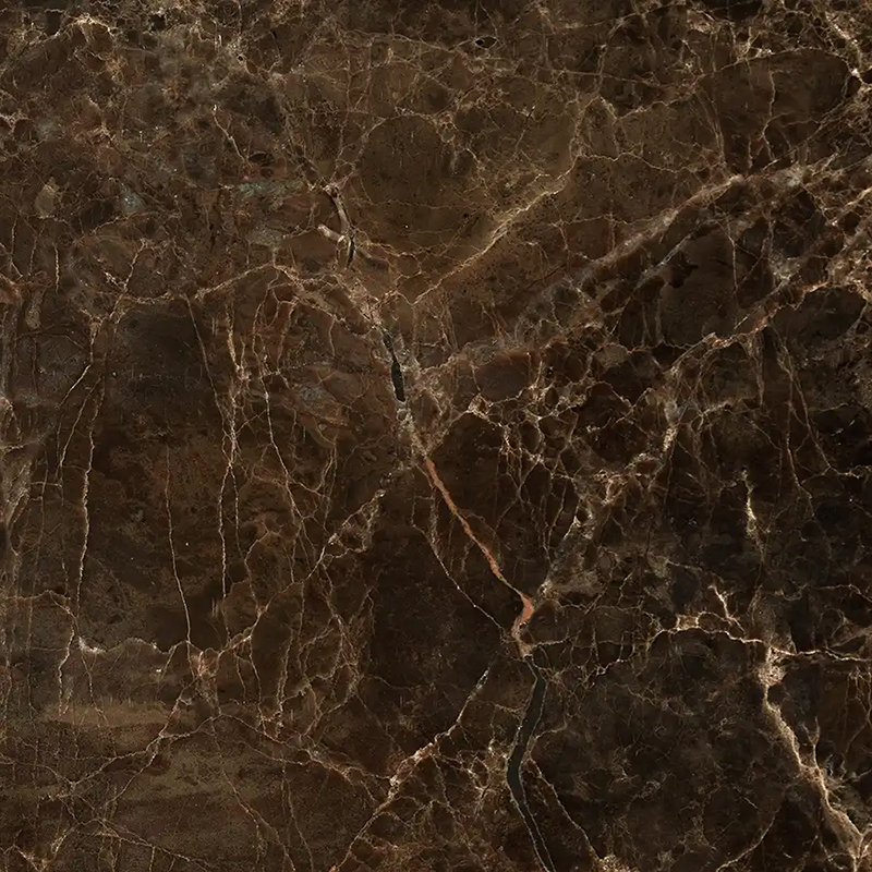 printed glass with emperador dark veining