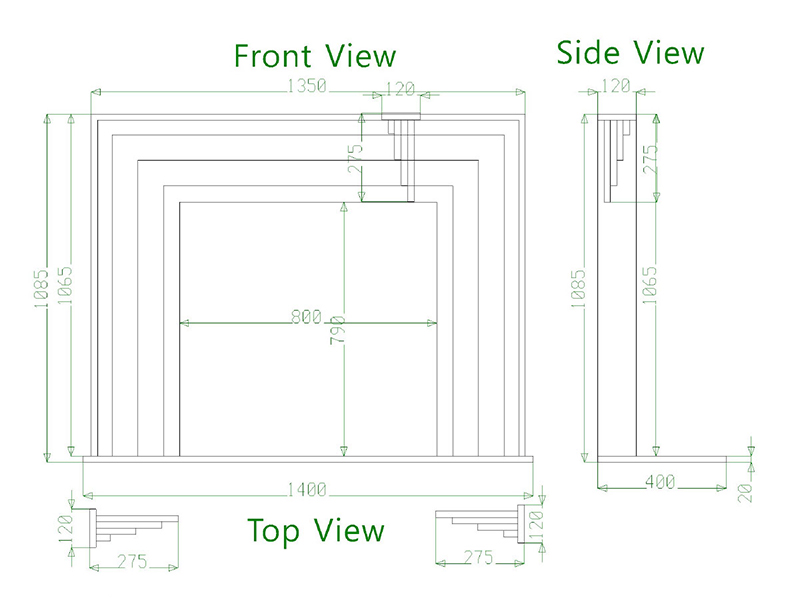 granite fireplace mantel line drawing