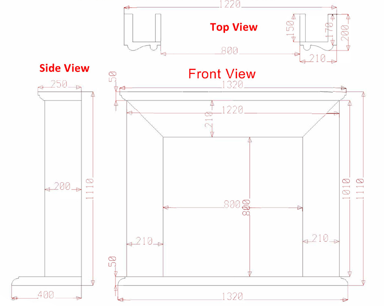 limestone fireplace cad shop drawing