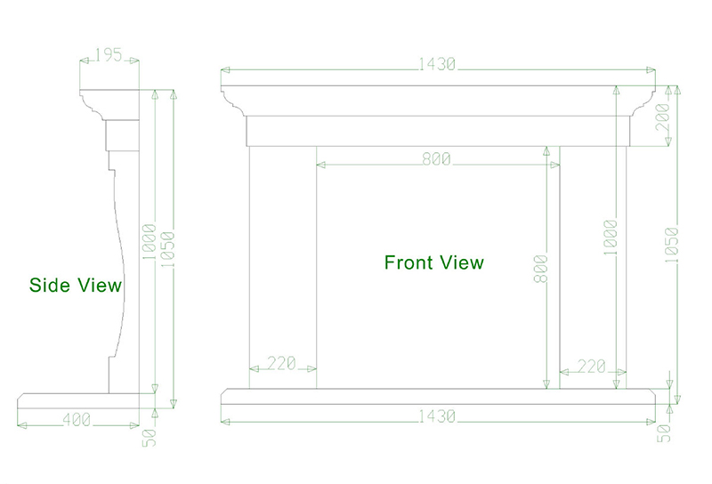 limestone fireplace mantel drawing