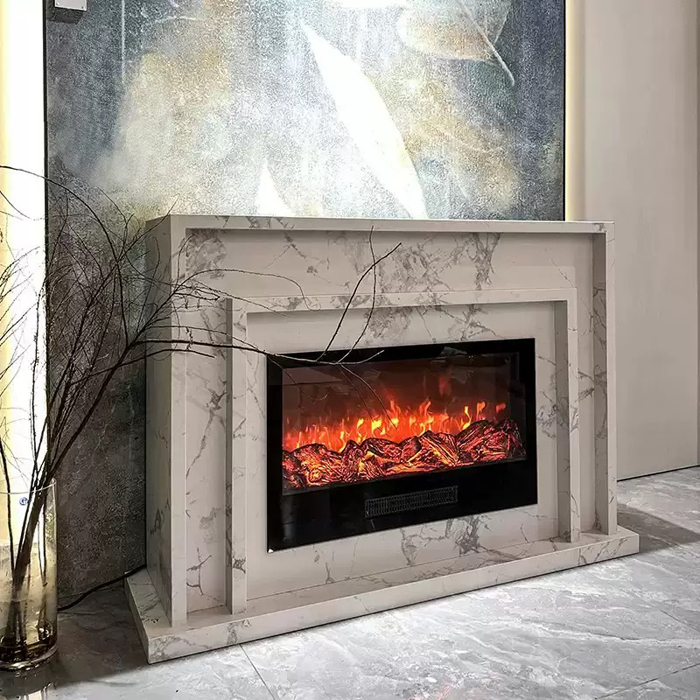 marble fireplace mantel showroom