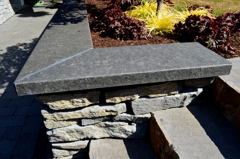 basalt stone wall caping stone flamed finish