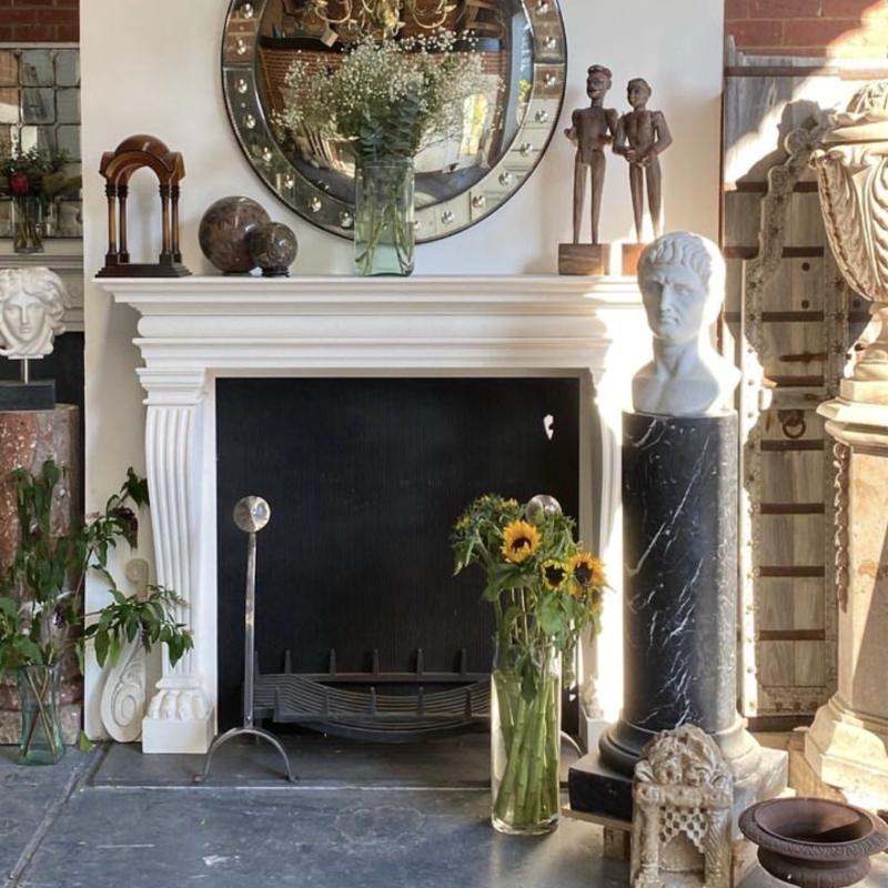 Italian renaissance marble fireplace mantel