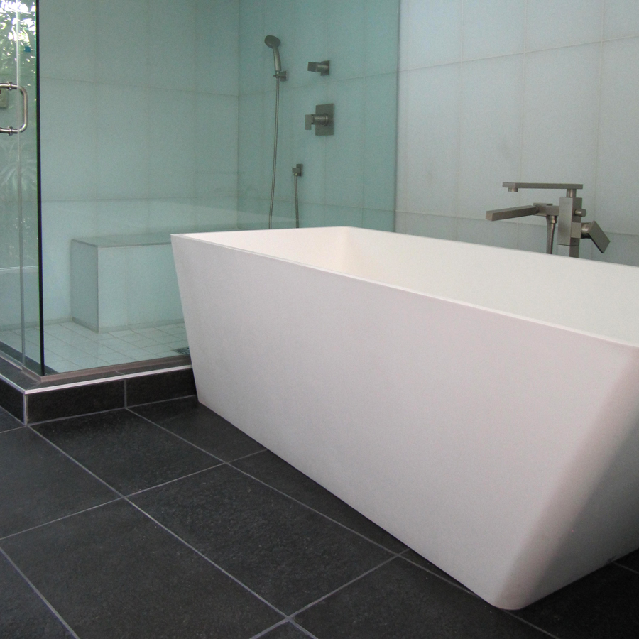 Black basalt bathroom floorintg tiles anti slip surface finish