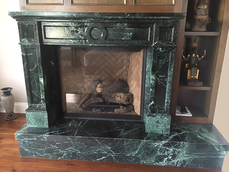 marble verde impero fireplace mantel