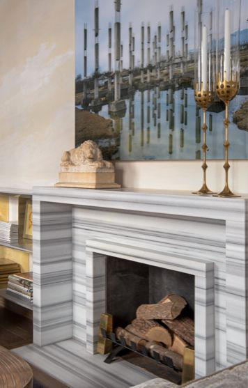 striato olimpico marble fireplace mantel