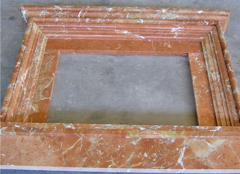 rosso alicante marble fireplace mantel