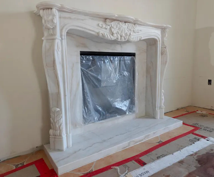 bespoke natural stone fireplace surround for architects