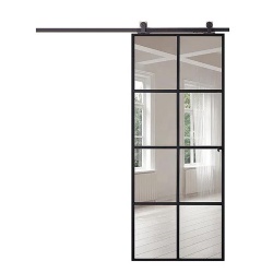 Barn Door Style Sliding Glass Door with Aluminum Frame