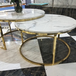 Coffee table with marble top