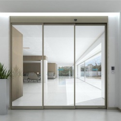 Aluminum sliding door with double pane insulated glass
