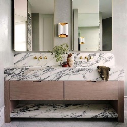 Arabescato Marble Bathroom Vanities for Luxury Hotels & Resorts