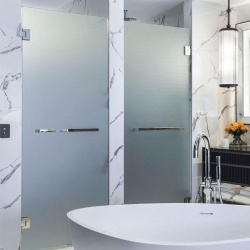 Architectural glass and metal for bathroom door in Sofitel hotel Adelaide