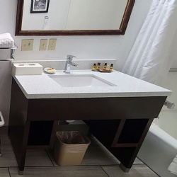 Bath Wood Vanity Base and Quartz top for Best Western Hotel