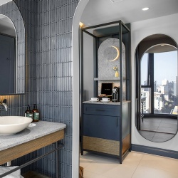 Bathroom glass and mirror in Voco Melbourne Central