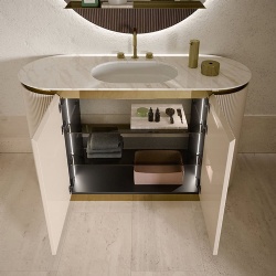 Bathroom vanities cabinerts in beige lacquered wood