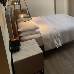 Bedside nightstand furniture with marble Volakas White surface