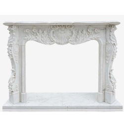 Beijing White Marble Fireplace Feature