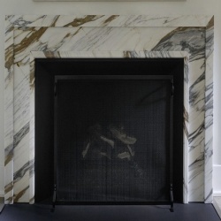 Calacatta Gold marble fireplace