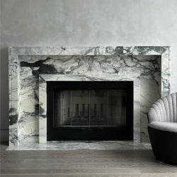 Calacatta Turquoise marble fireplace inspiration